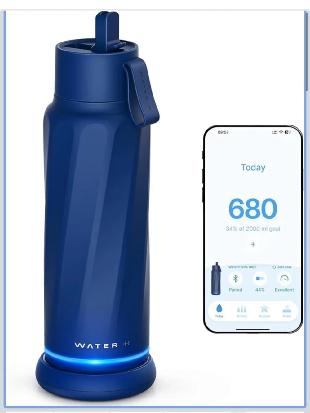 Smart Water Bottle - Navy Blue